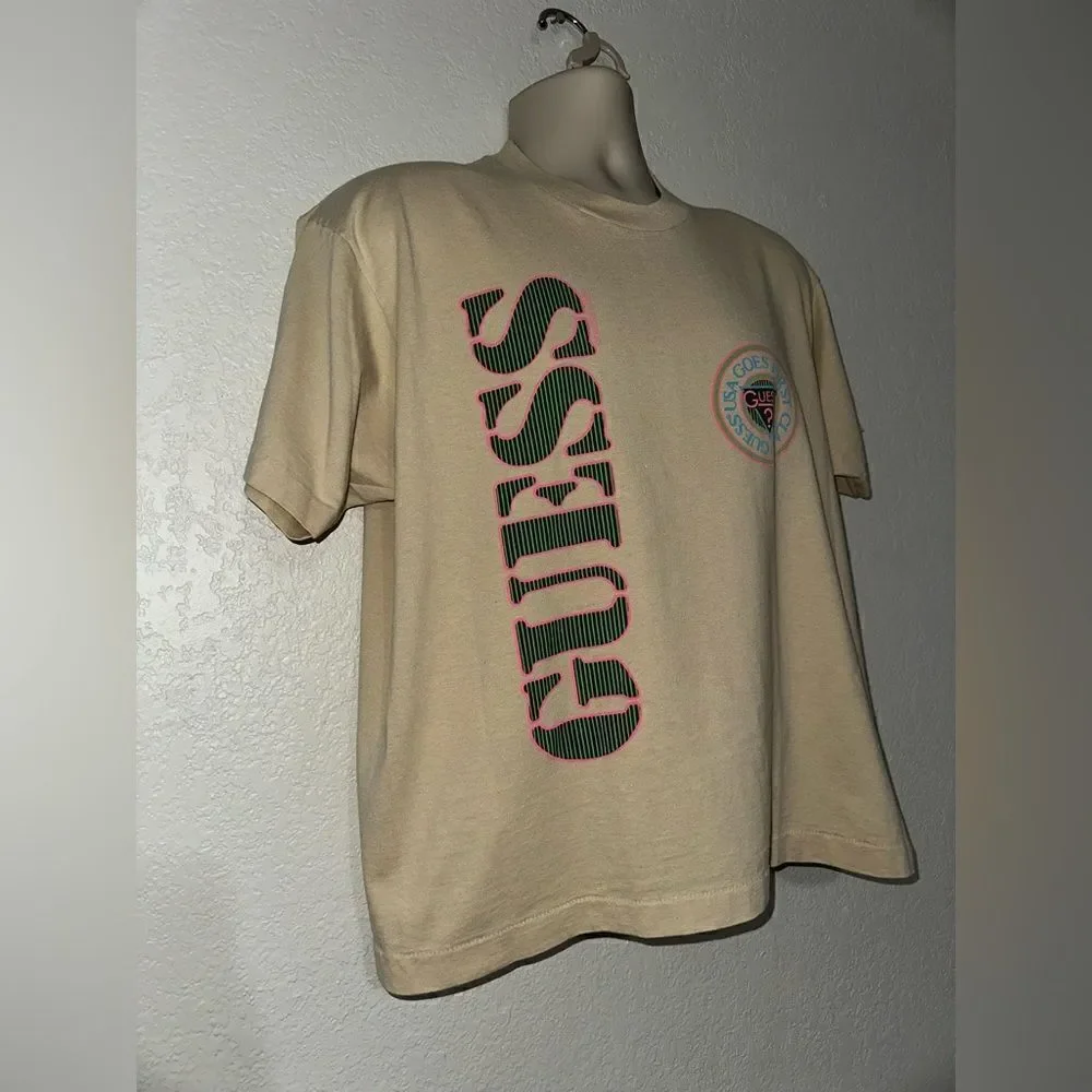 Single Stitch 80s 90s Vintage Guess USA Goes First Class T Shirt Men XL Y2K - Picture 4 of 8